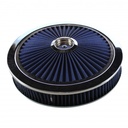 Extraflow Blue Chrome Air Filter Cleaner 14" x 2" Holley Holden Quadrajet Base