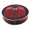 Extraflow Red Chrome Air Filter Cleaner 14" x 3" Holley or Holden Quadrajet Base