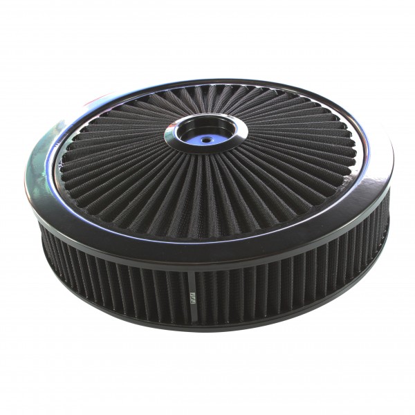 Extraflow All Black Air Filter Cleaner 14" x 3" Holley or Holden Quadrajet Base