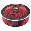 Extraflow Red Chrome Air Filter Cleaner 14" x 4" Holley Edelbrock Recessed Base