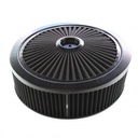 Extraflow All Black Air Filter Cleaner 14" x 4" Holley Edelbrock Recessed Base