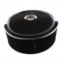 Extraflow Black Chrome Air Filter Cleaner 14" x 5" Holley Holden Quadrajet Base