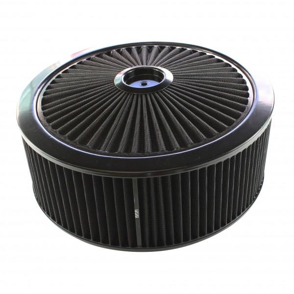Extraflow All Black Air Filter Cleaner 14" x 5" Holley or Holden Quadrajet Base