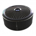 Extraflow All Black Air Filter Cleaner 14" x 5" Holley or Holden Quadrajet Base