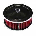 Chrome Air Cleaner 6-3/8" Wide x 2-1/2" Tall Suit 2-5/16" Carb Red Washable Elem