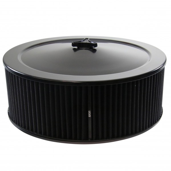 Black Air Filter Cleaner 14" x 5" Holley Holden Quadrajet Base Washable Element