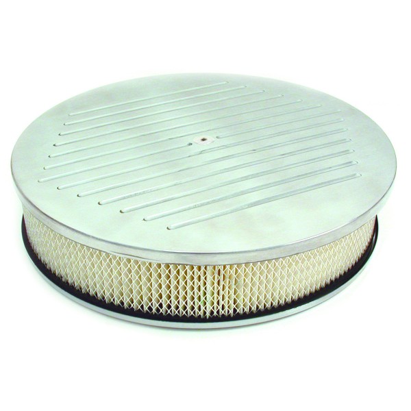 Ball Milled Aluminium Air Cleaner 14" x 3" Holley Edelbrock Paper Filter