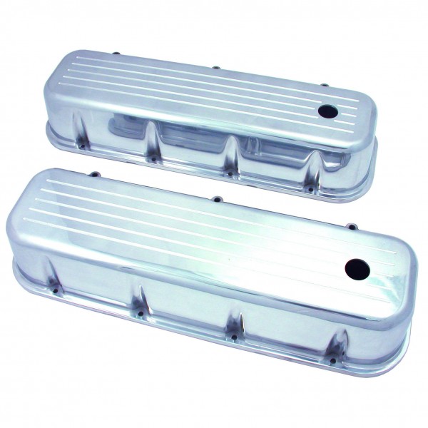 Valve Covers Alloy Chevrolet BB 396-502 Tall Polished Ball Milled Baffled-pr
