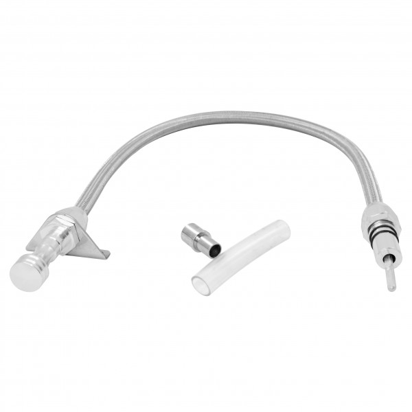 Transmission Dipstick Tube GM Turbo 700R4 Firewall Mount Flexible Polished