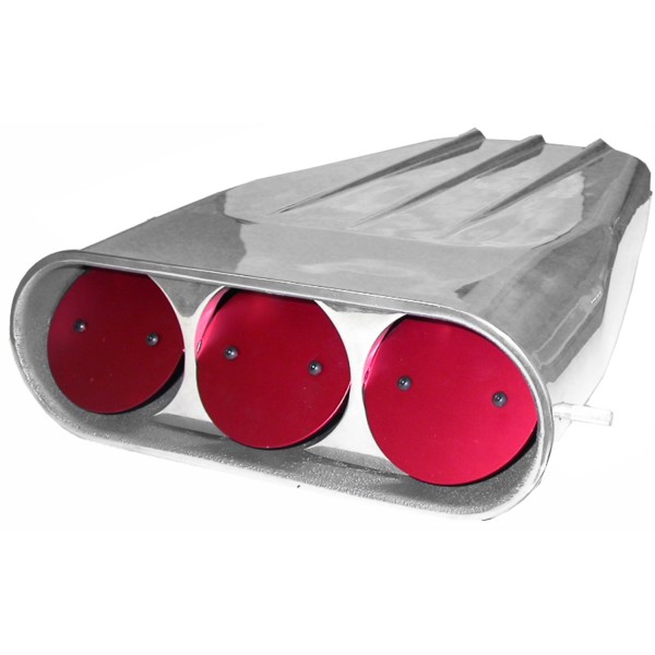 Street Scoop Finned (Mr Gasket Style) Bug Catcher Single/Dual Carb Alloy 20-1/2"