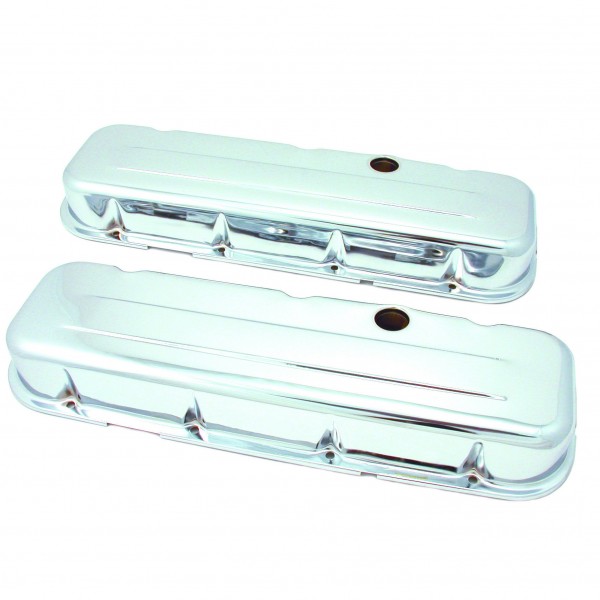 Valve Covers Chrome Chevrolet BB 396-502 Low Baffled-pr
