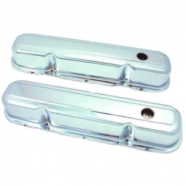 Valve Covers Chrome Chrysler SB V8 273-318-340-360 OEM Height Baffled-pr