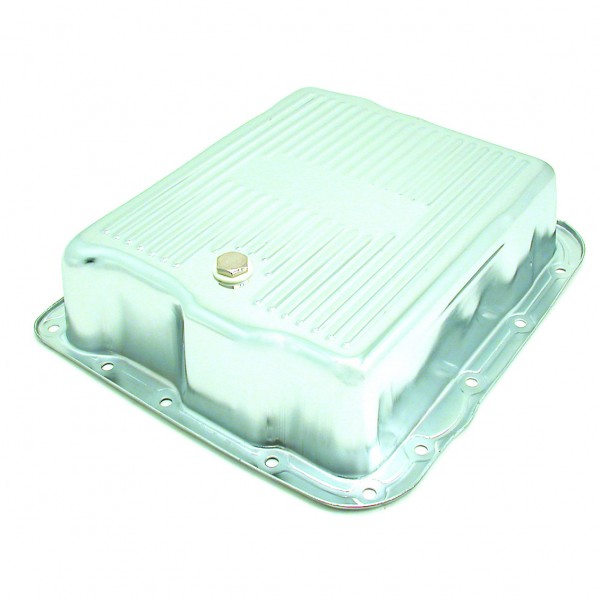 Transmission Pan GM Turbo 700R4/4L60/4L60E 3-1/2" Deep Chrome Steel with Plug