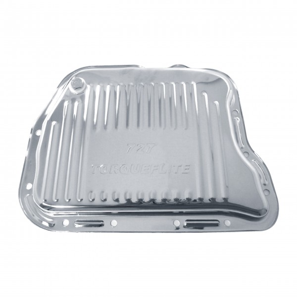 Transmission Pan Chrysler Torqueflite 727 OEM Height Chrome Steel Finned