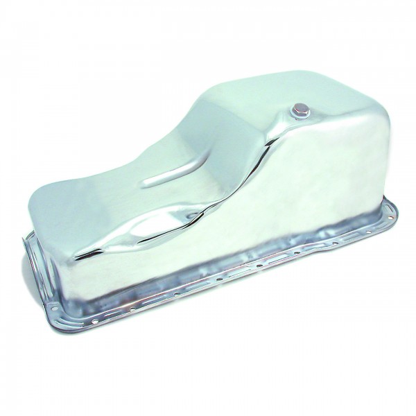 Oil Pan Ford Windsor 221-260-289-302 1963-96 Front Sump Stock Capacity Chrome