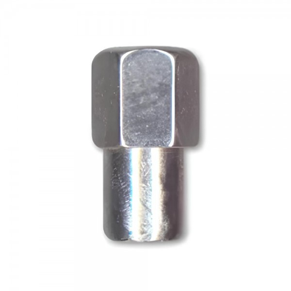 Single Chrome Flat Standard Mag Nut (Open Ended) - 1/2" UNF Thread, 21mm Hex