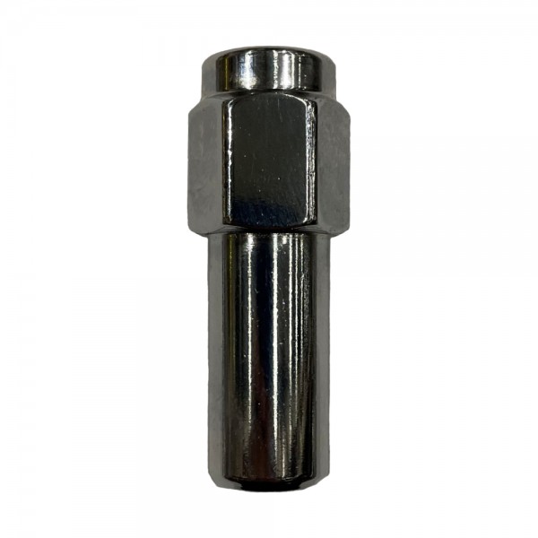 Single Chrome Flat Extra Long Mag Nut (Close End) - 12mm x 1.5 Thread, 21mm Hex