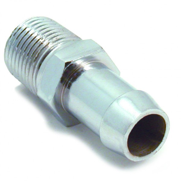 Heater Hose Fitting 5/8" Barb 1/2" Npt Thread Chrome Chevrolet V8 Small BB Block