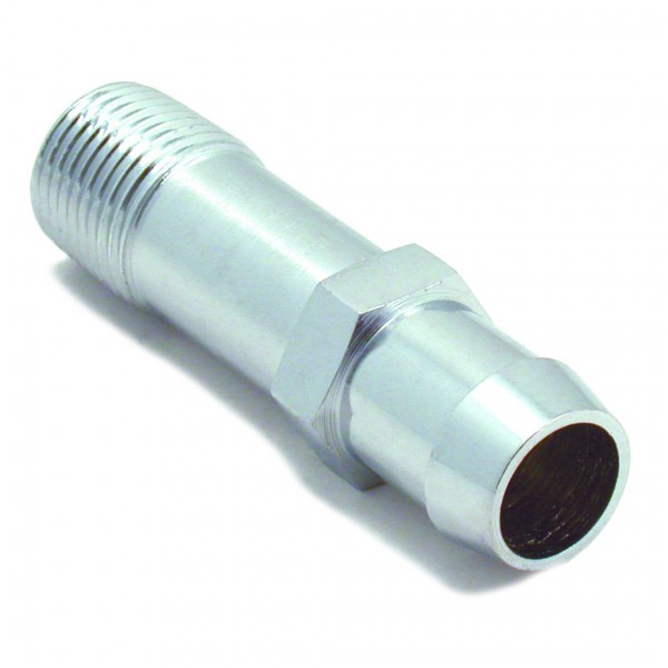 Water Pump Fitting 3/4" Barb 1/2" Npt Thread Chrome Chevrolet V8 Small Big Block