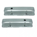 Valve Covers Tall Small Block Chev V8 Polished Plain Aluminum Recessed Style