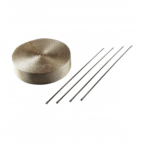 Exhaust Wrap 50mm(2") x 30mt(100ft) with 4 Stainless Steel Lock Tie Rated 650C