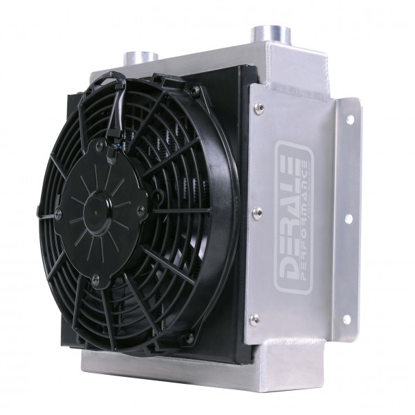 Fluid Cooler 18 Row Hi-Flow Racing Remote with Low Profile Fan, 7/8-14 UNF O-ring