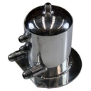Surge Tank 1.5 Litre Polished Alloy with AN Male Fittings 190mm Tall