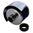 Valve Cover Breather Cap Push In 1"(25mm) Neck Shield Chrome Blue Element Gromm