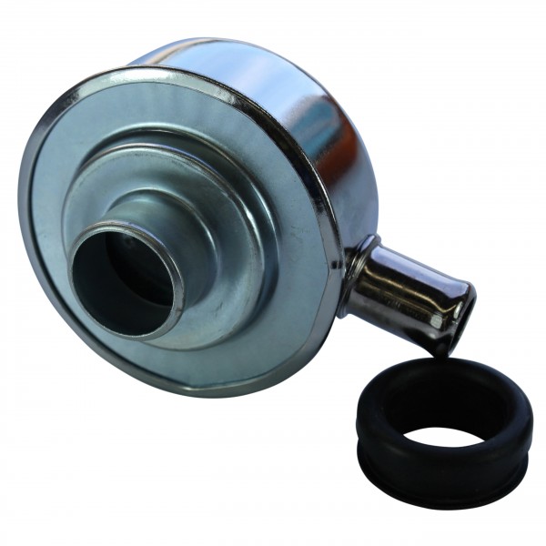 Valve Cover Breather Cap Push In 1"(25mm) Neck with Tube Chromed Steel + Grommet