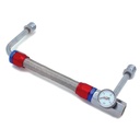 Dual Feed Stainless Fuel Line Red/Blue fittings adjustable Holley 15psi Gauge