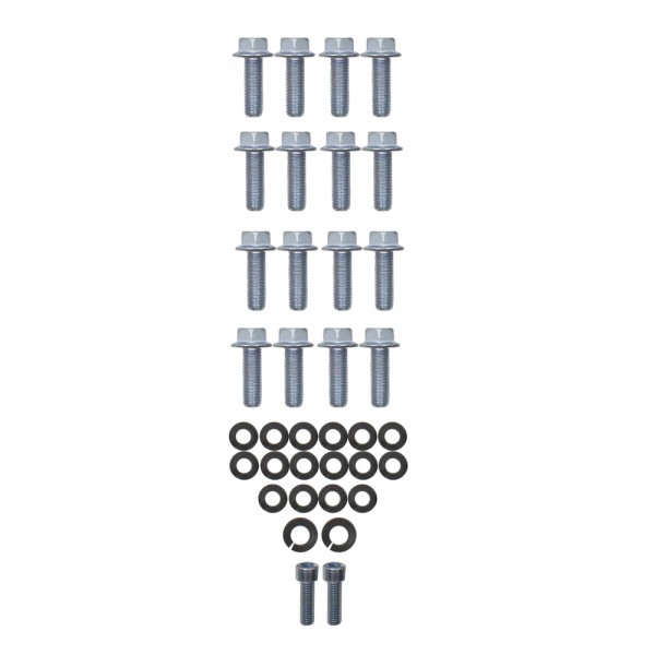 Chevrolet LS1 LS2 LS3 Chrome Oil Pan Socket Grade 8 Bolt Kit with Washers