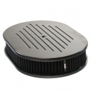 Oval Black Ball Milled Air Cleaner 12" x 2" Holley Edelbrock Quadrajet Carter
