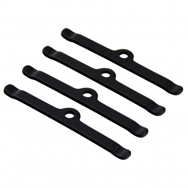 Valve Cover Hold Down Tabs Black Steel Long Set 4