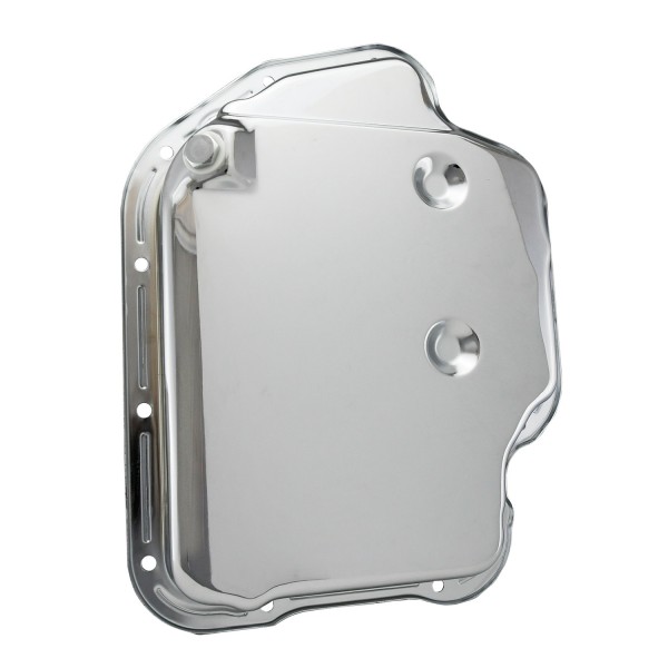 Transmission Pan GM Turbo 400 Smooth Chrome Steel 2" Standard Depth