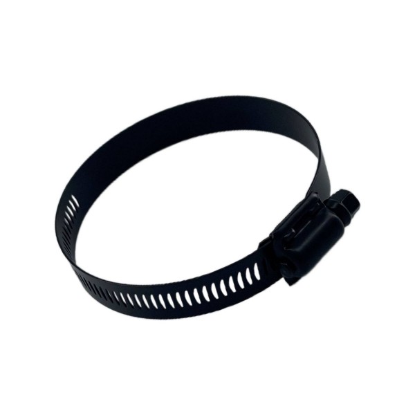 Single Stainless Steel Worm Gear 46-70mm Band Hose Clamp - Black