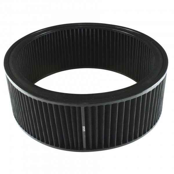 Air Cleaner Filter Element Black 14" Wide 5" Tall Round High Performance Cotton