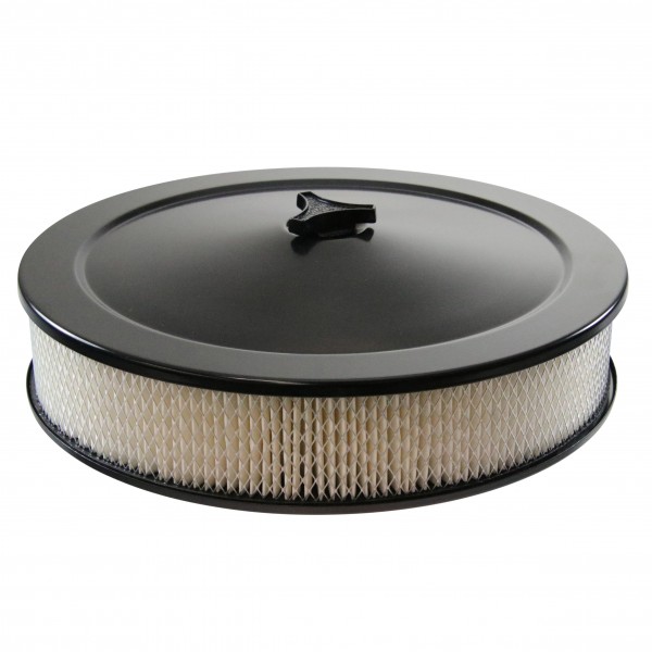 Black Air Filter Cleaner 14" x 3" Holley Rochester Recessed Base Paper Element
