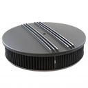 Black Alloy Dual Centre Finned Air Cleaner 14" x 3" Holley Edelbrock Black Filte