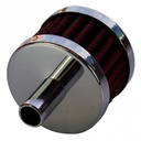 Vent Tube Breather Crankcase 1/2"(13mm) Chrome Top Red Element