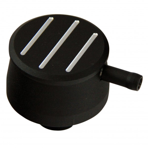Valve Cover Breather Cap Push In 1"(25mm) Neck Alloy Black Ball Milled with Pcv