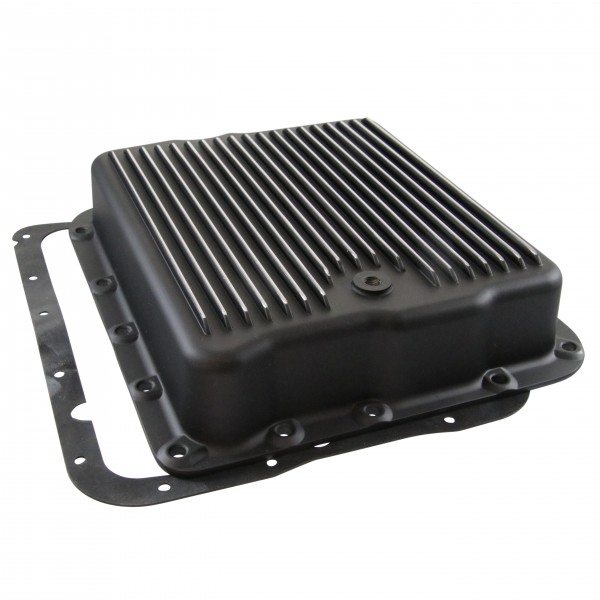 Transmission Pan GM Turbo 700R4/4L60/4L60E Black Alloy 2-7/8" Extra Deep Fins
