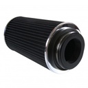 Conical High Flow Air Filter Multi Fit 3"-3.5"-4". 10" Tall Black/Chrome