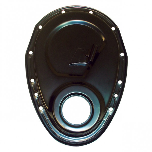 Timing Cover Chevrolet Small Block with Tab (5" from top) Black Steel