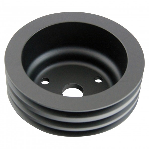 Pulley Crankshaft Triple Groove Lwp Black Alloy Small Block Chevrolet 265-400