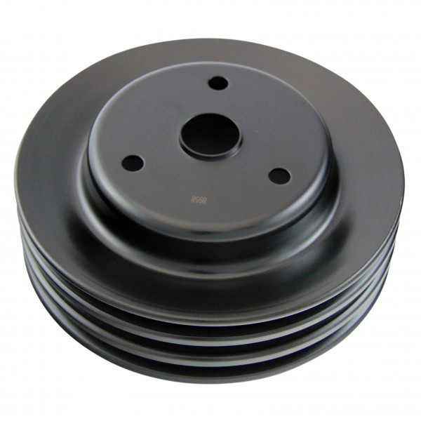 Pulley Crankshaft Triple Groove Lwp Black Steel Small Block Chevrolet 265-400