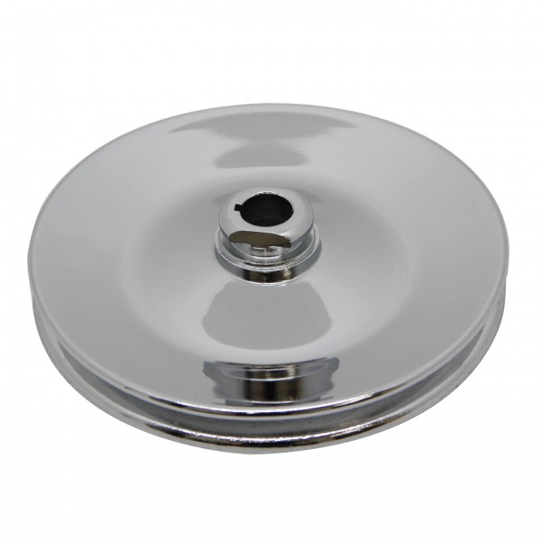 Pulley GM Power Steering Single Groove Chrome Steel 5/8" Shaft 5-3/4" Diam