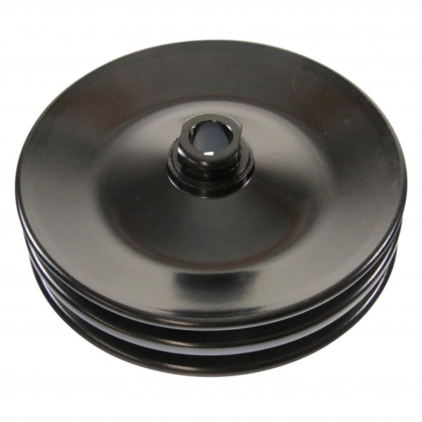 Pulley GM Power Steering Double Groove Black Steel 5/8" Shaft 5-3/4" Diam