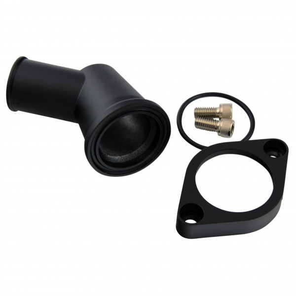 Water Neck Chevrolet Small Big Block 45 Degree Black Alloy Swivel 360 Degree