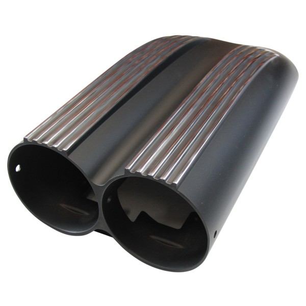 Scoop Shotgun Dual Finned Black Alloy Hood Scoop 19.5" Long