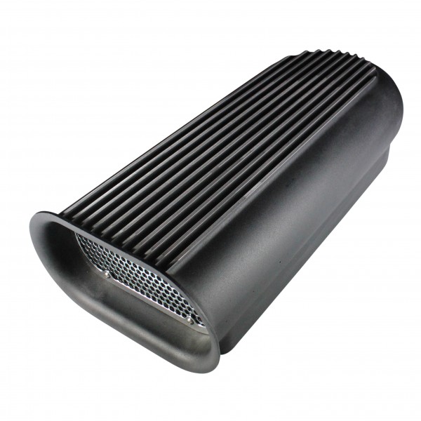 Scoop Long (Hilborn Style) Black Finned Alloy Dual Carb 20" Long with filter